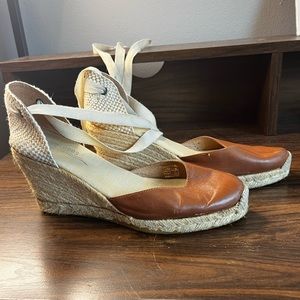 Soludos Espadrilles Wedges - Women’s Size 8 - Brown Leather